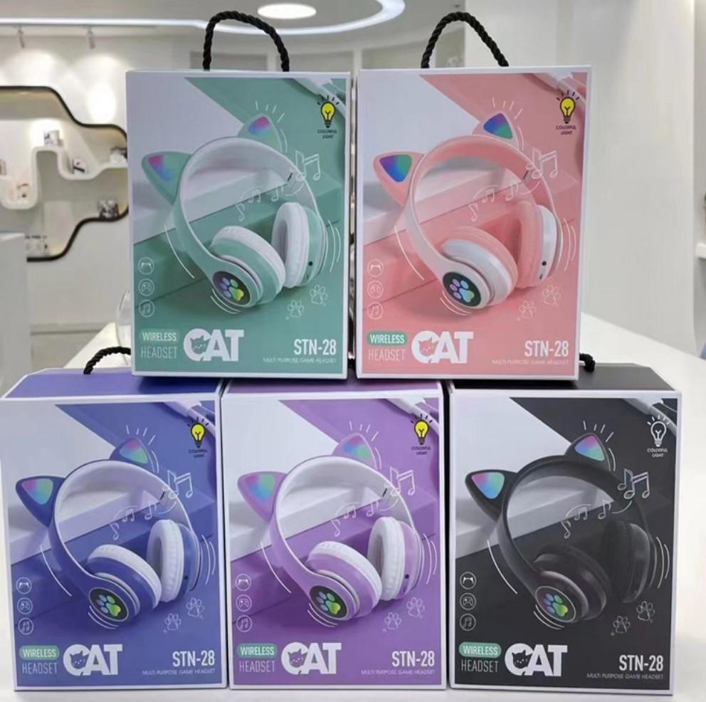 

STN-28 Luminous Cat Ear Bluetooth Headset: Over-Ear, Long Battery, Low Latency, Hot Seller светло-фиолетовый