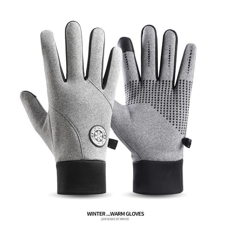 Winter outdoor riding gloves men's and women's velvet touch screen ski gloves non-slip waterproof cycling sports thermal gloves
