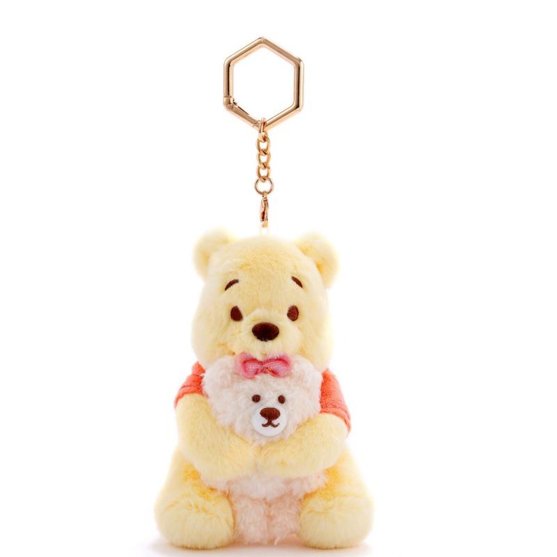 Cute Strawberry Bear Winnie the Pooh Plush Toys Small Pendant Key Chains Stuffed Animals School Bag Hanging Gifts Kids Toys