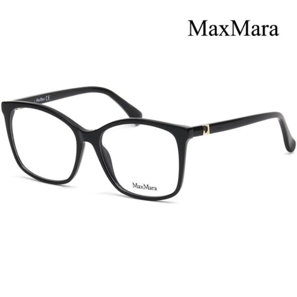 [MaxMara] Eyeglass Frames MM5023 001 Men s & Women s Horn-rimmed Glasses