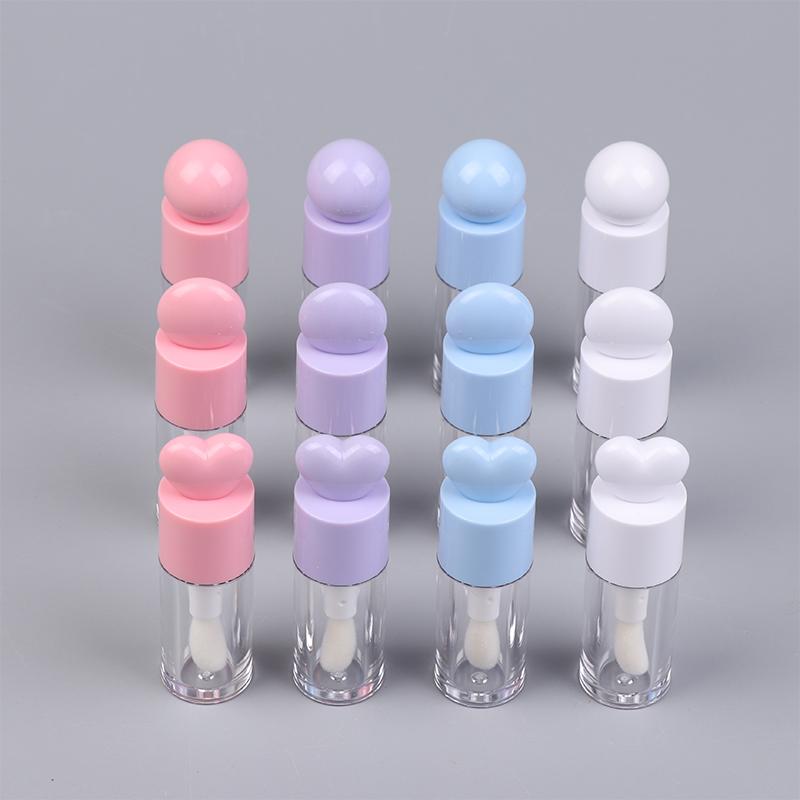 4Ml Lip Gloss Tube Matte Transparent Thick Rod Large Brush Head Empty Bottle Lips Glaze Container Makeup Packaging Material