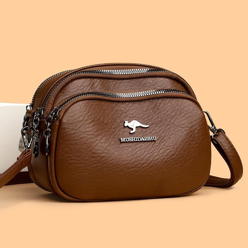 Stylish Casual Small Square Bag Large Capacity Soft Leather Single Shoulder Crossbody Mother Bag
