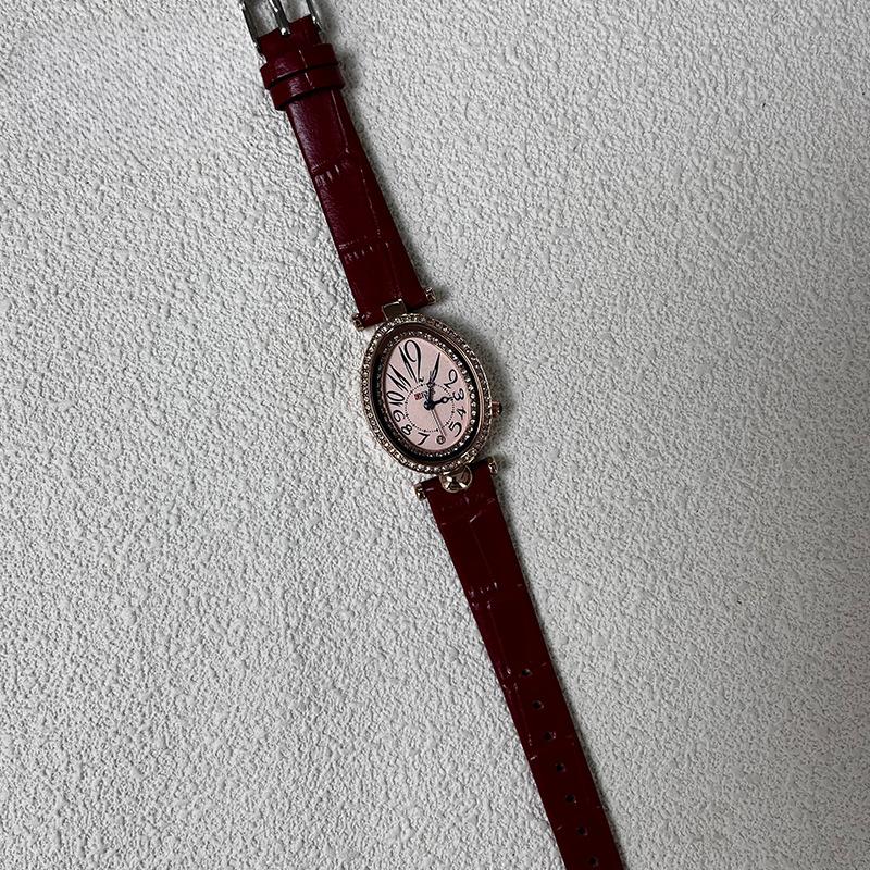 Orologio Tipo Goccia d'Acqua Retro Lusso Alto di Gamma Impermeabile al Quarzo Ovale Moda con Diamanti Incastonati da Donna