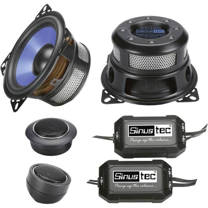 Set de haut-parleurs 2 voies à encastrer 200 W Sinustec ST-100