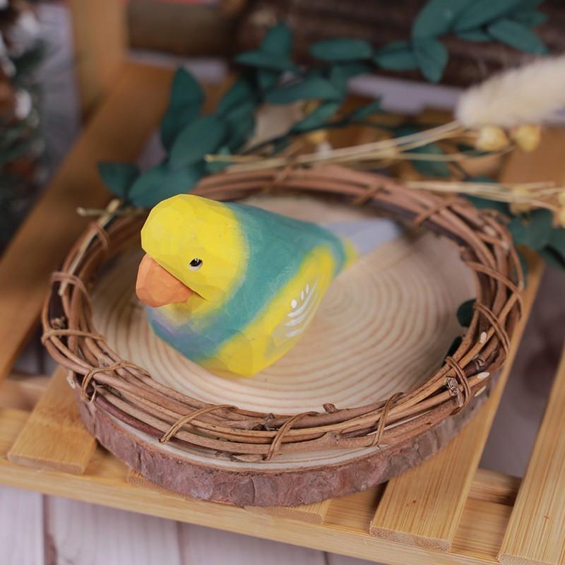 Wooden Bird Figurine Decor For Office And Living Room With Modern Minimalist Style