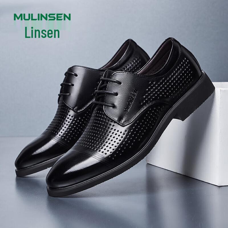 MULINSEN Men s Hollow Out Breathable Leather Oxford Shoes L221550 EU 41
