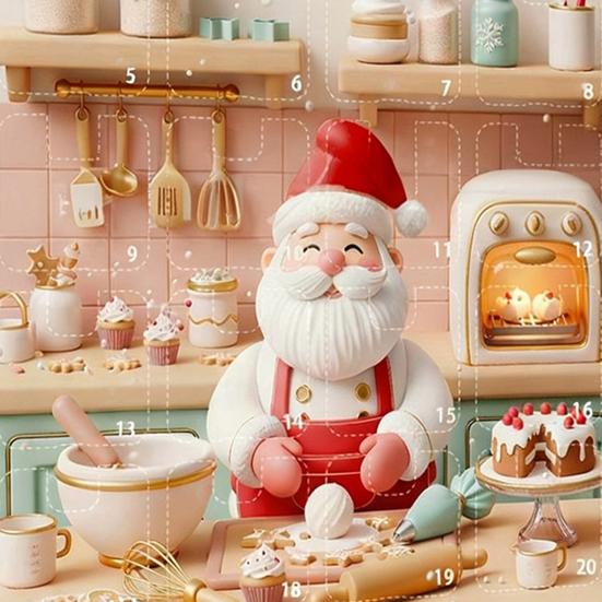 Christmas Baking Advent Calendar 24-Day Countdown Box Multifunctional Decoration Unique Holiday Gift for Children