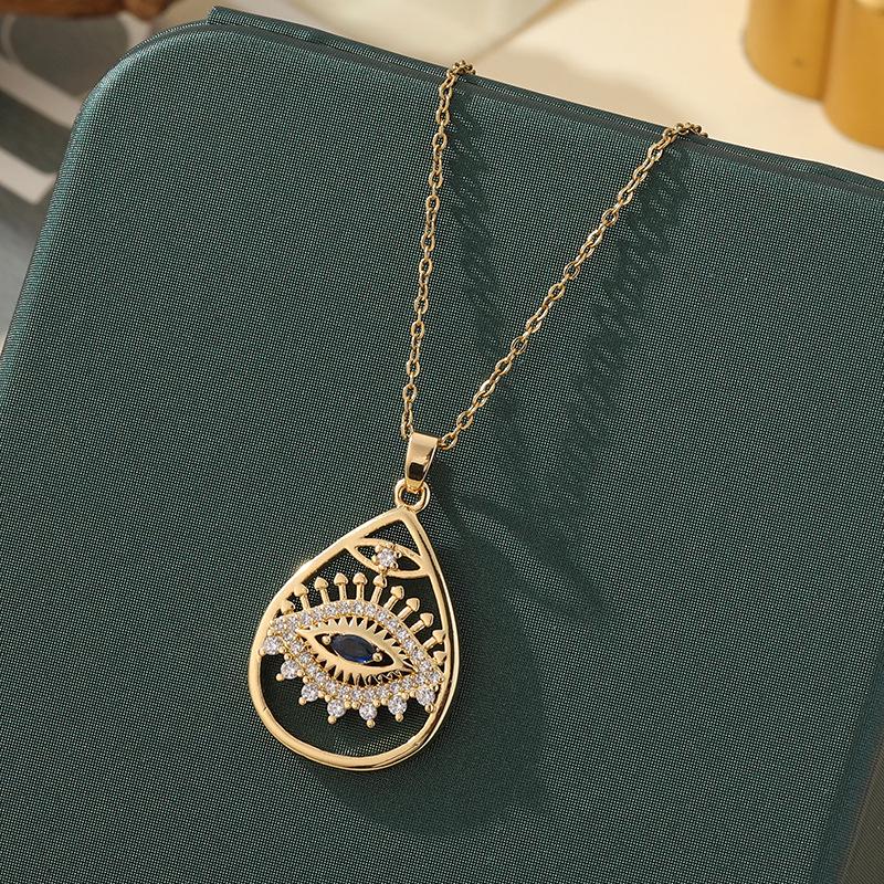 Beliebte Halskette mit blauem bösen Blick aus Titanstahl für Damen – Vielseitiger und personalisierter Schlüsselbeinkettenschmuck