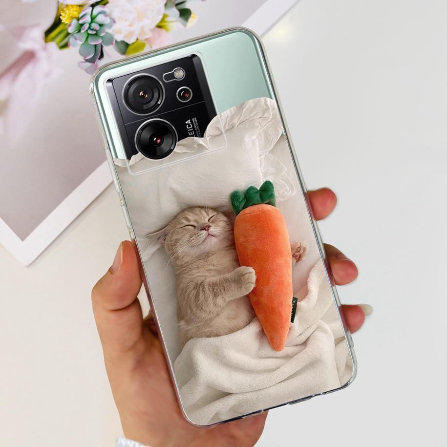 For Xiaomi 13T Pro Case Fashion Flowers Shockproof Soft Silicon Protector Clear Coque For Xiaomi 13T Phone Cases Mi 13TPro Funda