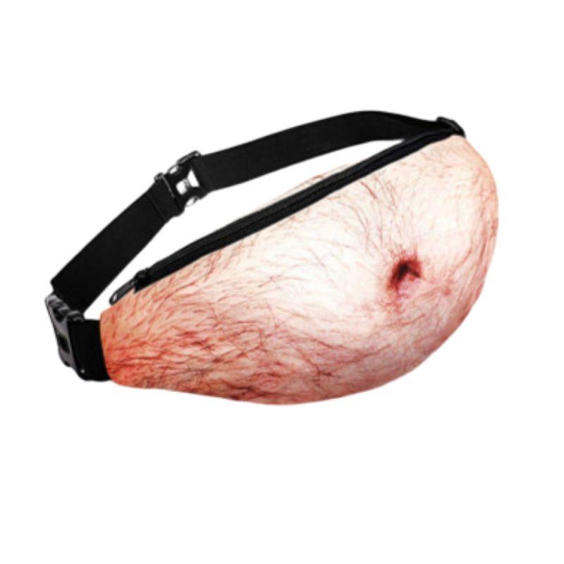 3D Dad Bod Beer Belly Fanny Pack Funny Gag Gift Waist Bag