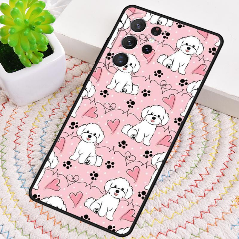 Cute Cartoon Bichon Frise Phone Case for Samsung Galaxy note 10 pro S26 Ultra S23 S24 FE S25 S21 S22 PLUS shockproof Cove