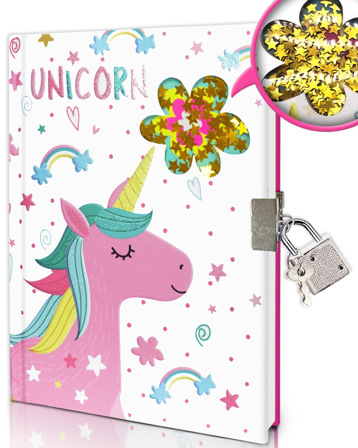 Factory  Unicorn Little Girls Secret Diary Notebook with Lock and Key (Pink,80 Sheets) розовый