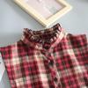 Fashion Plaid Fake Collar Women Detachable collars New Cotton False Collar Shirt Tie Female Removable Dickie Half Shirt Women