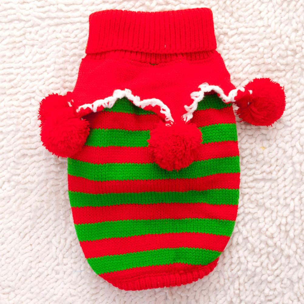 

Soft Acrylic Pet Dog And Cat Clothing Winter And Fall Christmas Sweater Warm Outfit Green Red,S (Body Length 22cm)