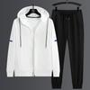 Costum cu glugă și mâneci lungi pentru bărbați, modă casual, mărime plus, cardigan, jachetă cu glugă, pantaloni lungi, set două piese pentru bărbați