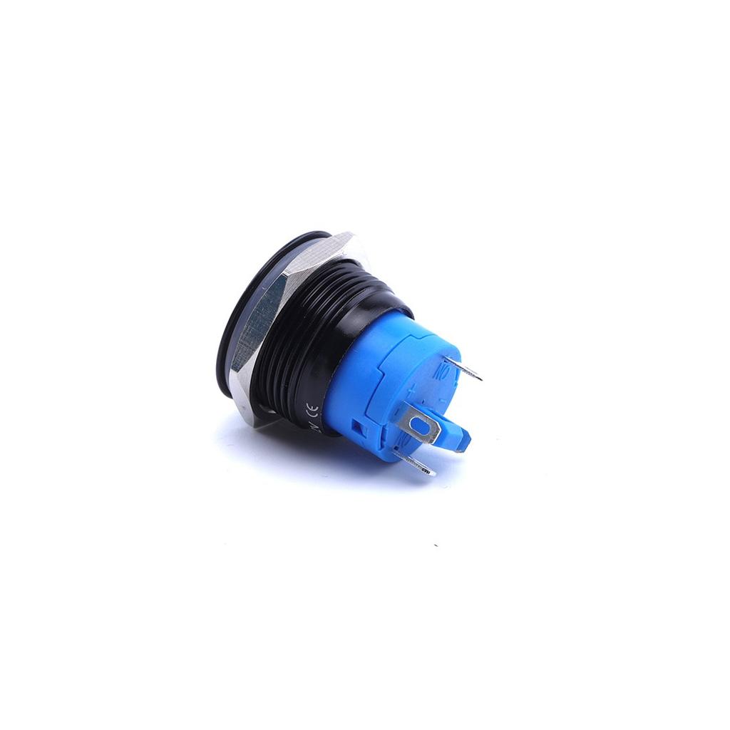 Bell Button 19X27Mm Blue Led Monostable Black Vandal-proof 250V 2A