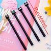 10pcs Cute Cartoon Black Cat Gel Pens, 0.5mm Fine Point, Black Ink, Durable Plastic Body with Decorative Cat Topper