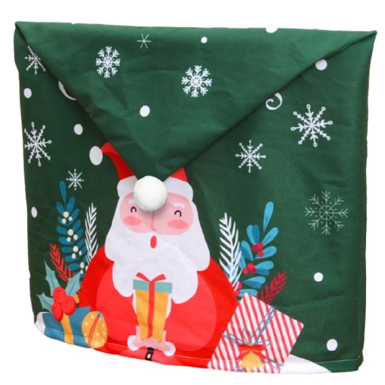 ForXmas Chair Covers Cartoon Santa Festive Chair Decor Holiday Festival Decor