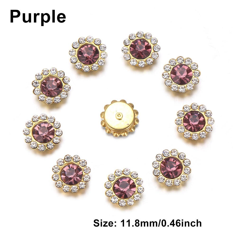 10PCS 16mm Rhinestone Snowflake Buttons DIY Craft Flatback Plating Pearl Buckle Clothing Decoration Hairpin Accessories