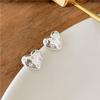 Fashion Jewelry Sterling Sliver Small Zircon Heart Stud Earring for Ladies 18K Gold Plated 925 Silver Earrings Piercing Jewelry