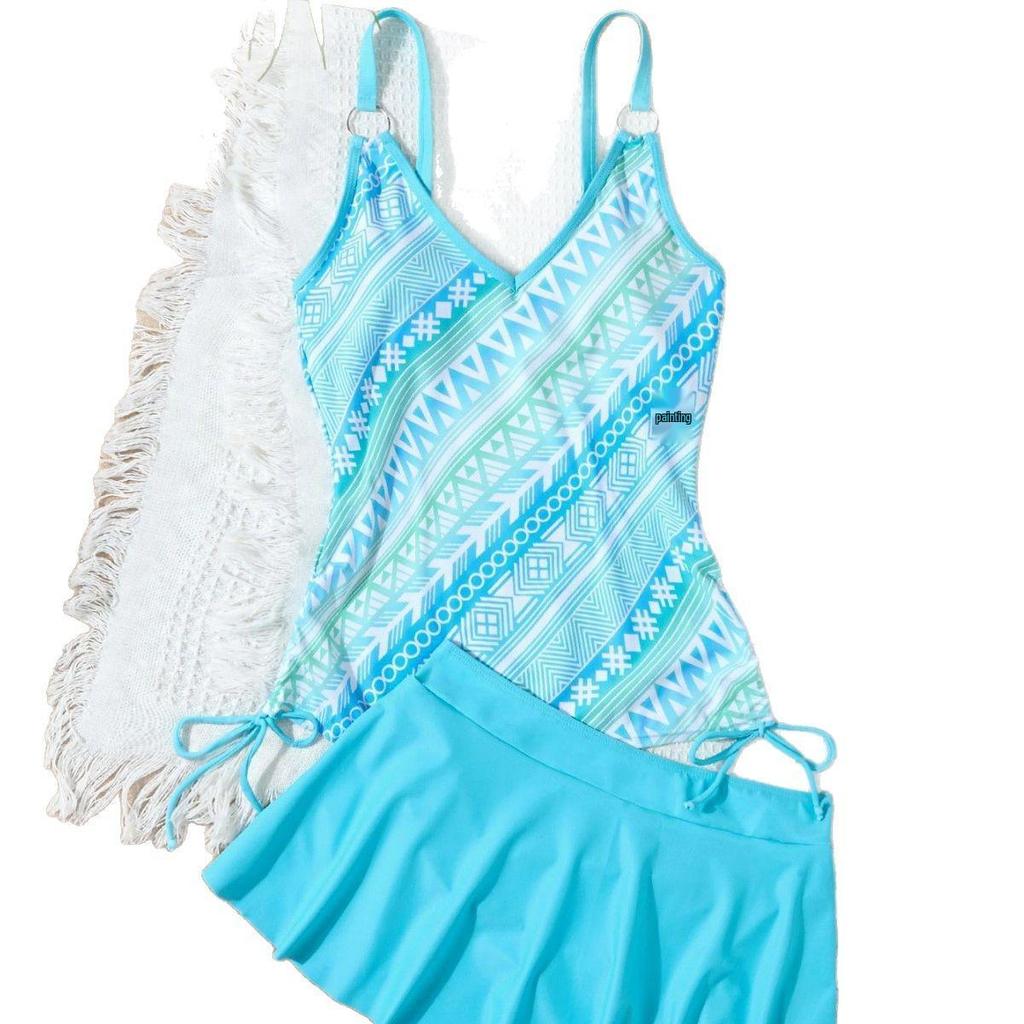 2025 New Women's Sporty Two-Piece Swimsuit: Boyleg Pants, Conservative, Fresh Style for Hot Springs