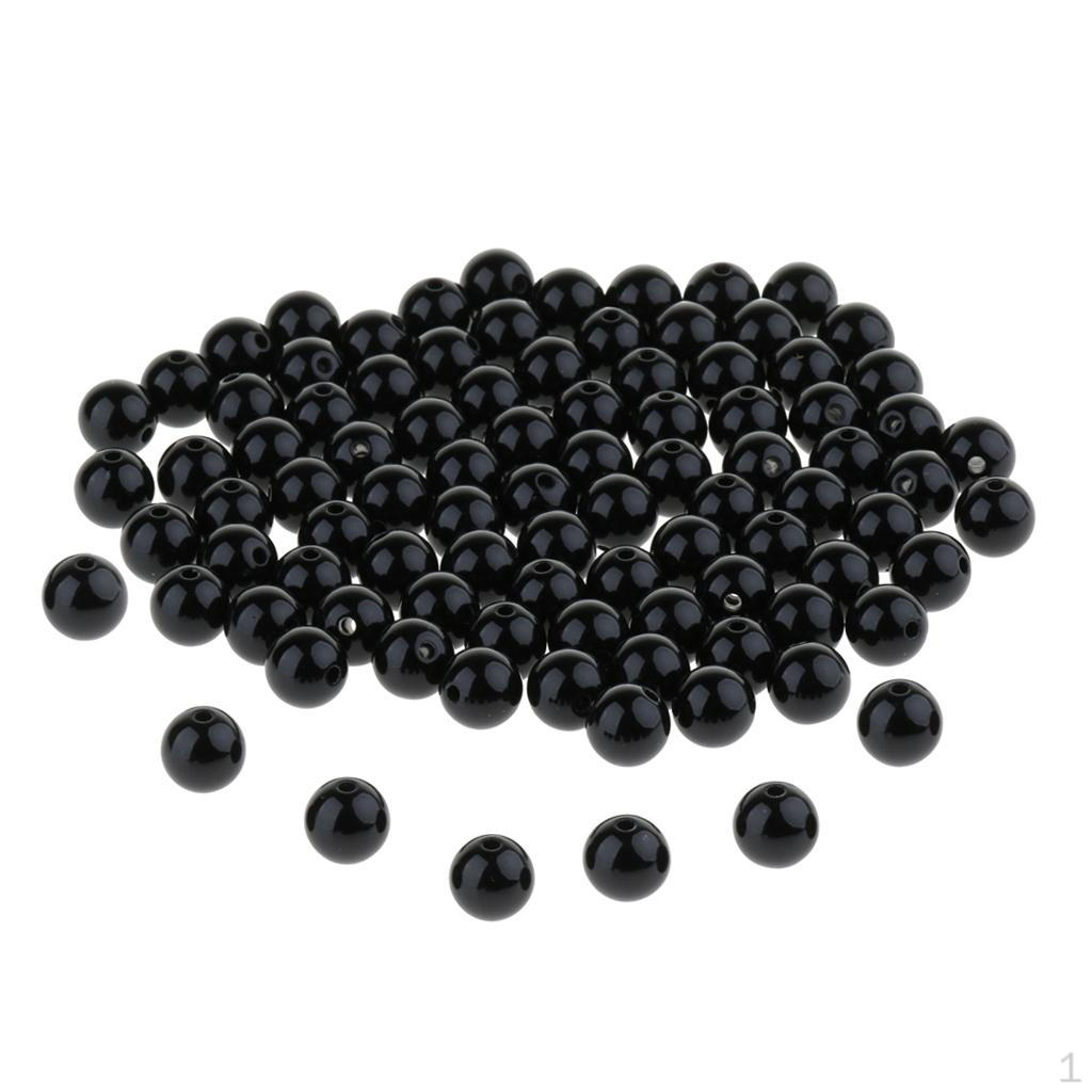 100pcs Plastic Teddy Bear Soft Toy Black, 10mm