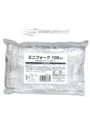 Strix Design Mini Einweggabeln, Hergestellt in Japan, 100 Stück, 10cm Klar, Großes Fassungsvermögen, zum Probieren von Desserts, Cafés, Restaurants und Gewerbe