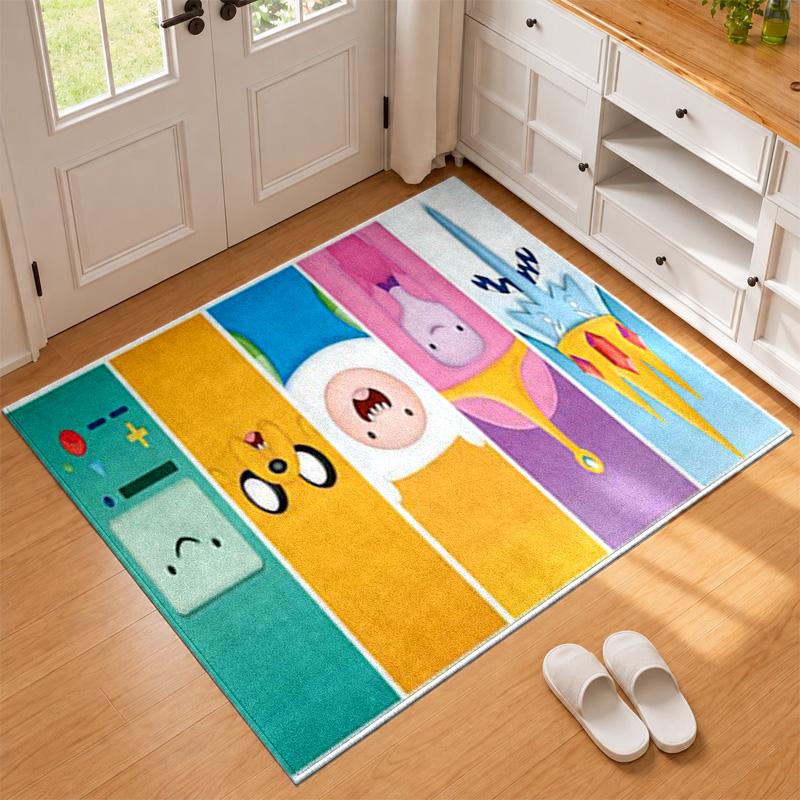 Adventure Time Carpet Door Mat for Living Room or Bedroom Protective Mat Under Chair Office Decoration Christmas Gift Birthday Present