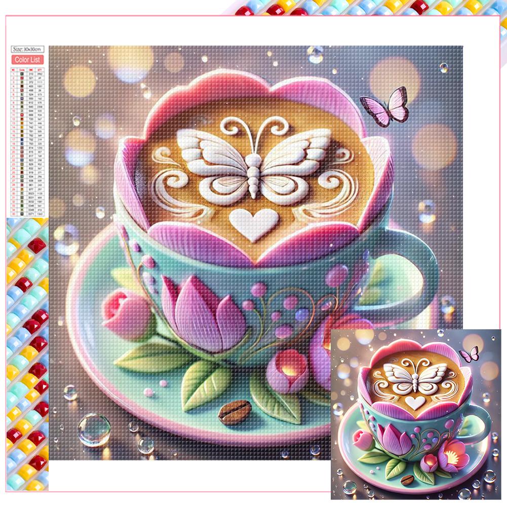 

Coffee Cup 5D DIY Full Drill Square Diamond Painting Kit for Home Wall Decor