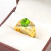 Peridot Oval Cut With 925 Sterling Silver Gold Plated Ring For Men's #B486 JL375683946811