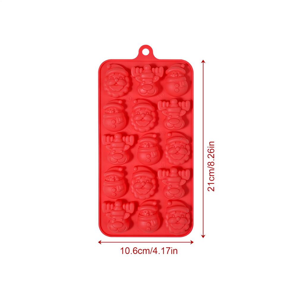 Christmas Silicone Chocolate Mold 15 cavity Christmas theme baking mold Food Grade Christmas Cake Molds for Clay Crafts Dessert