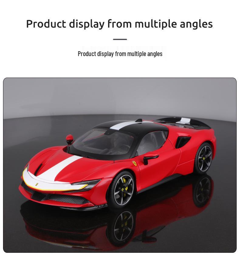 Bburago 1:18 SF90 Deluxe Alloy Model Car - Metal Ornament Collection, Ideal Gift for Boys