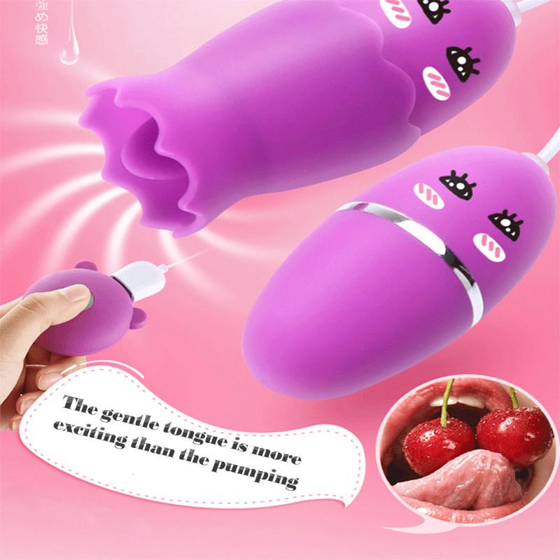 Nipple Sucker Tongue Vibrator Breast Massager G Spot Clitoris Licking Sex Toys