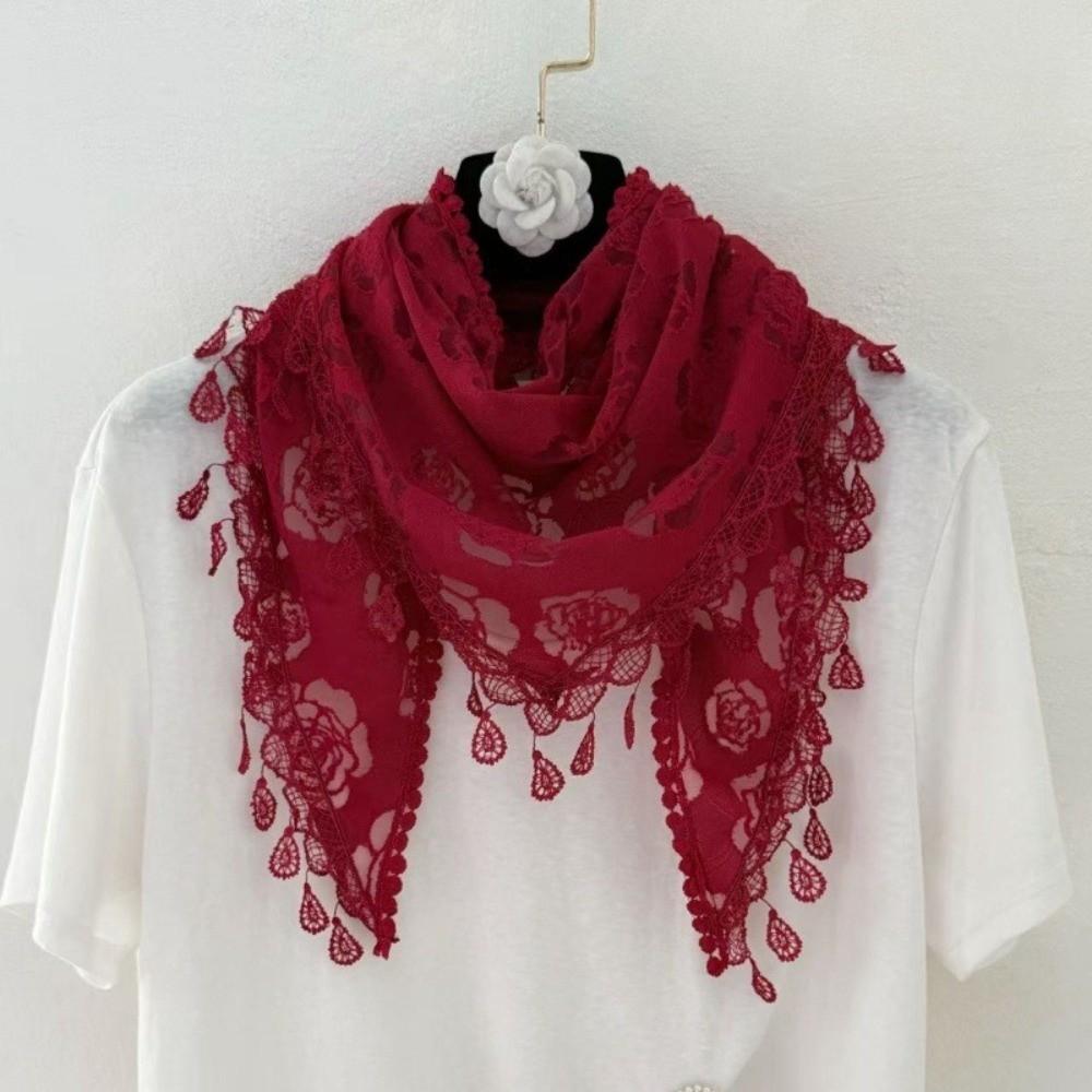 Vintage Bandanas for Women Cute Sweet Headscarf Shawl Lace Flower Hair Scarf Shawl  Photography