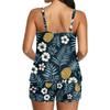 Women’s Printed Two Piece Tankini Swimsuit with Adjustable Straps and Boyshorts Athletic Swimwear Set for Beach Pool