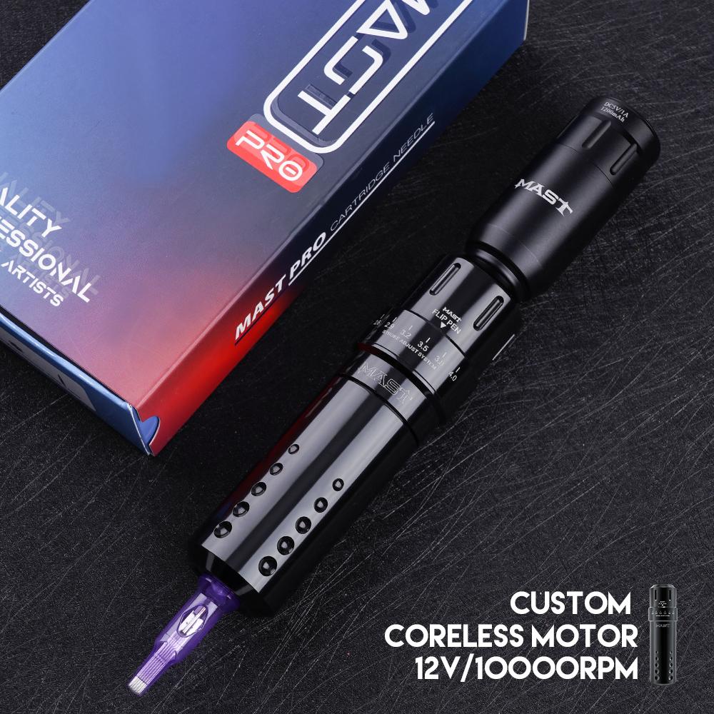 Mast Flip Rotary Tattoo Pen Machine with T1 Wireless Battery Tattoo Supplies