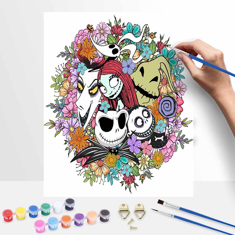 Disney Nightmare Flower Oil Painting Kit Home Bedroom Wall Decor Handmade Gift Art Crafts Canvas Wall Decor Painting For Holidays