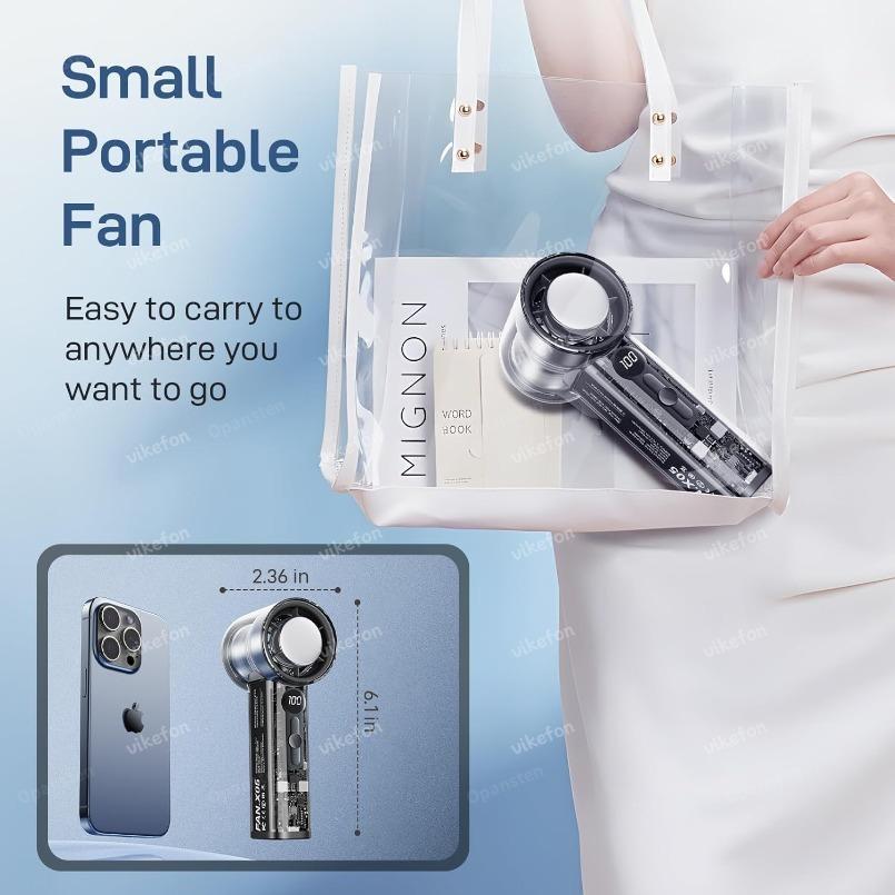 Portable Handheld Turbo Fan 3000Mah Rechargeable Mini Fans Ice Cooling 100 Gear LED Digital Display For Travel Office Outdoor