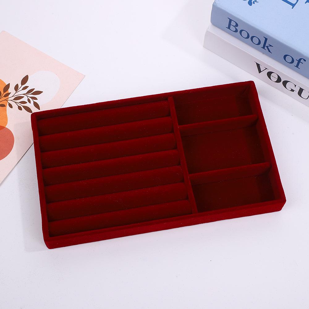 Velvet Jewelry Box – Ring and Earring Tray with Bracelet Compartment