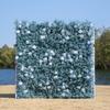 Uflower Artificial Flower Wall Roll-Up Blue Fabric Floral Backdrop for Wedding Event Party Decorations Curtain