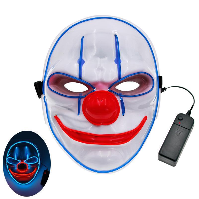 JOKER Clown LED Glowing Mask Halloween Fluorescent Show Grimace Mask COS Douyin