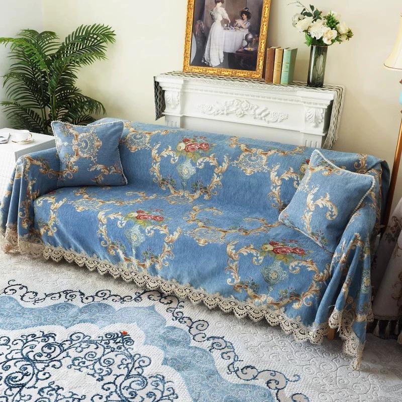 Staubdichte Nordische Heimmöbel-Schutz Jacquard Chenille Sofa Handtuchbezug, Luxuriöse Couch Überwurf Decke, 2, 3 Sitzer Pad 1 Seater 190x200cm
