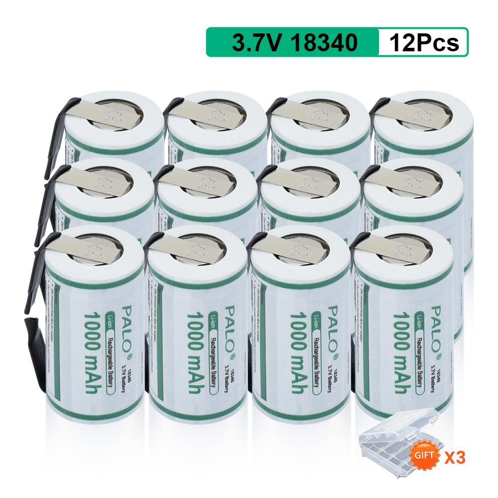 PALO 18350 Lithium Battery 3.7V Rechargeable Li-ion 18350 Cells With Nickel Sheet for Electric Flashlight Toothbrush