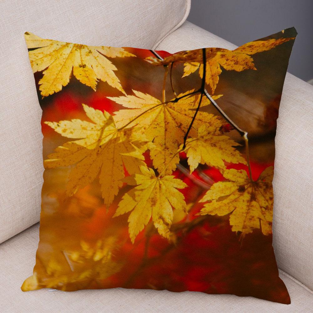 Floral Beige Letter Print Pillowcase Sofa Home Decor Floral Cushion Cover Pillowcase