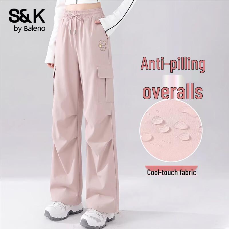 Baleno S&K Women s Loose Straight Wide-Leg Cargo Pants S
