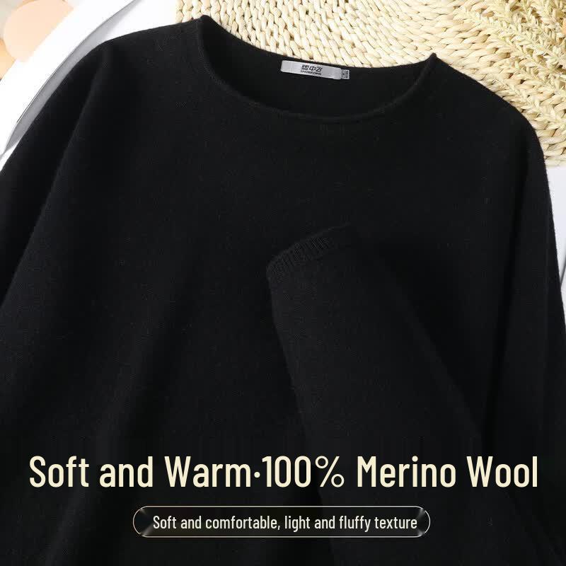 SNOWFLYING Women s Premium Merino Wool Round Neck Knit Sweater XL