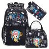 One Piece Backpack Monkey D Luffy Travel Nylon Mochila Feminina Bagpack Bolsas School Bags for teenager Laptop School Bags 3pcs