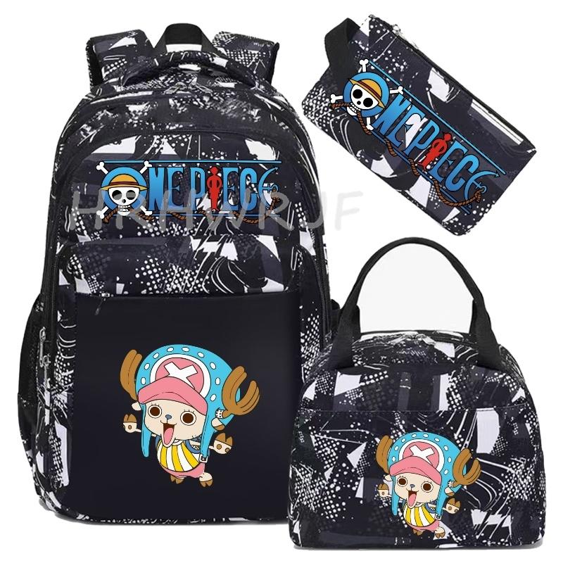 One Piece Backpack Monkey D Luffy Travel Nylon Mochila Feminina Bagpack Bolsas School Bags for teenager Laptop School Bags 3pcs
