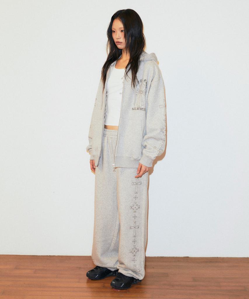 MAHAGRID Cross Stud Sweatpant Gray(Mg2Gsmpa09A)