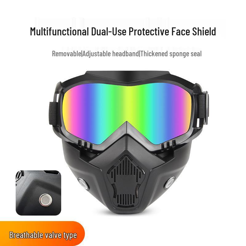 Harley Windproof Welding & Riding Mask with Detachable Cap & Anti-Glare Goggles